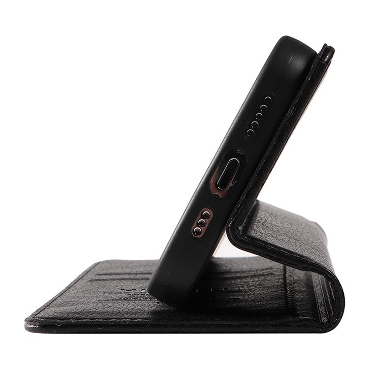 YIKATU YK-006 For Oppo Reno11 5G (Global) Cell Phone Case Litchi Texture PU Leather Stand Wallet Cover - Black