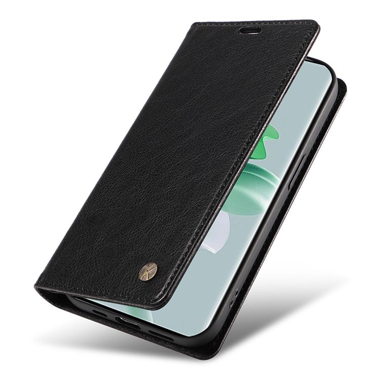 YIKATU YK-006 For Oppo Reno11 5G (Global) Cell Phone Case Litchi Texture PU Leather Stand Wallet Cover - Black