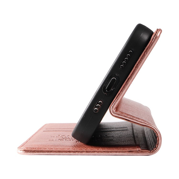 YIKATU YK-006 For Oppo Reno11 5G (Global) Cell Phone Case Litchi Texture PU Leather Stand Wallet Cover - Rose Gold