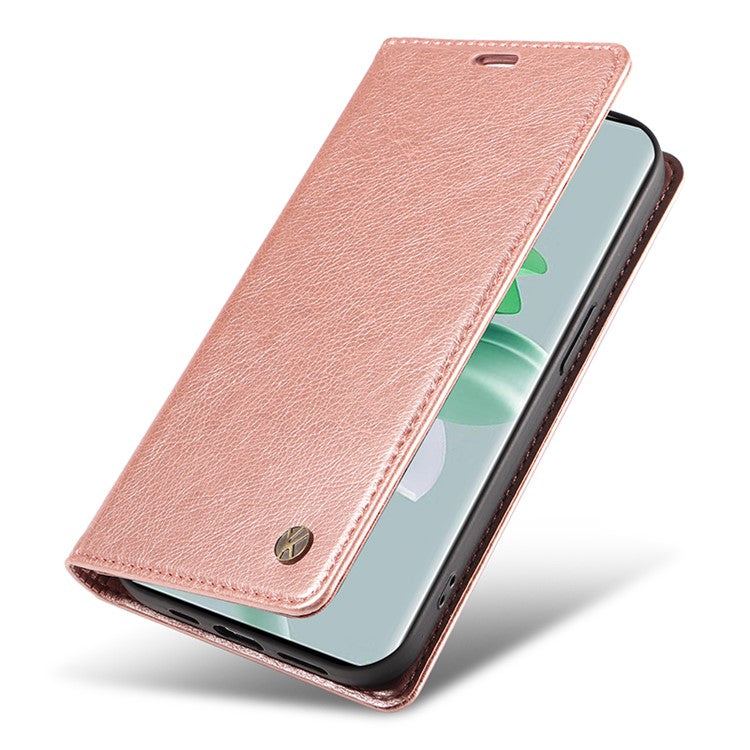 YIKATU YK-006 For Oppo Reno11 5G (Global) Cell Phone Case Litchi Texture PU Leather Stand Wallet Cover - Rose Gold