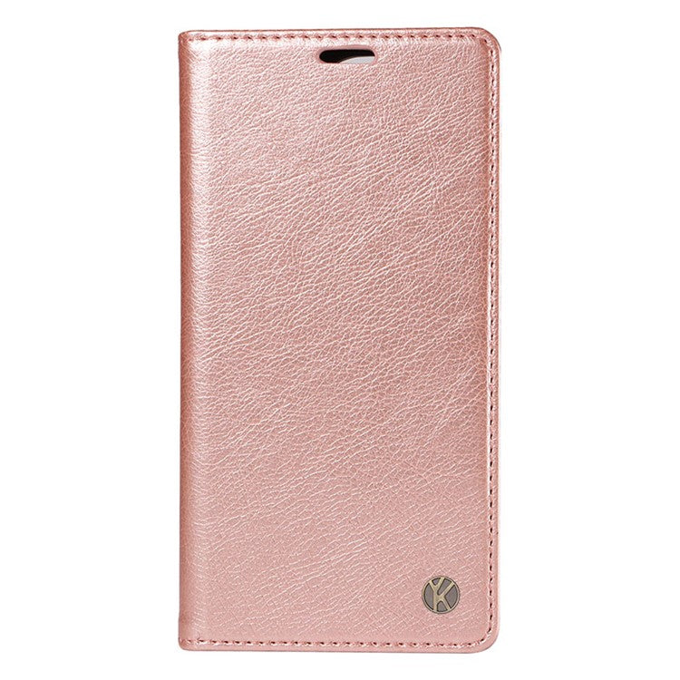 YIKATU YK-006 For Oppo Reno11 5G (Global) Cell Phone Case Litchi Texture PU Leather Stand Wallet Cover - Rose Gold
