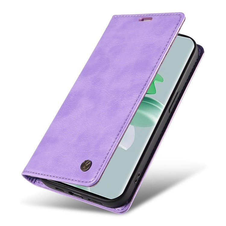 YIKATU YK-006 For Oppo Reno11 5G (Global) Cell Phone Case Litchi Texture PU Leather Stand Wallet Cover - Purple