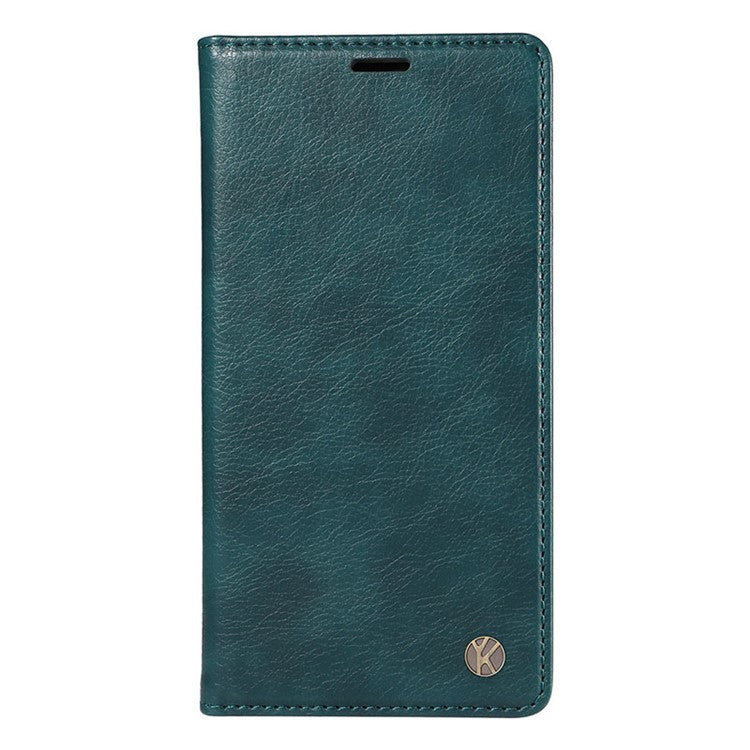YIKATU YK-006 For Oppo Reno11 5G (Global) Cell Phone Case Litchi Texture PU Leather Stand Wallet Cover - Blue