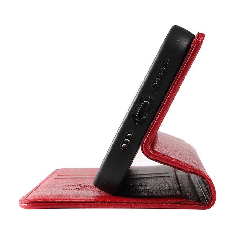 YIKATU YK-006 For Oppo Reno11 5G (Global) Cell Phone Case Litchi Texture PU Leather Stand Wallet Cover - Red