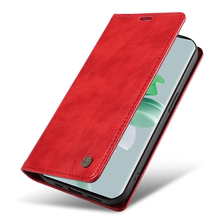YIKATU YK-006 For Oppo Reno11 5G (Global) Cell Phone Case Litchi Texture PU Leather Stand Wallet Cover - Red