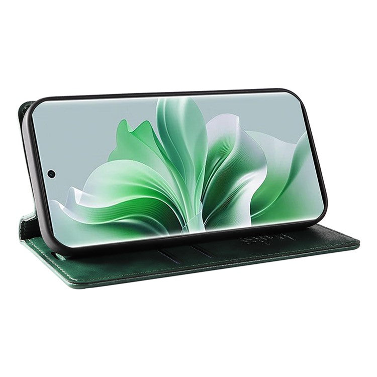 YIKATU YK-006 For Oppo Reno11 Pro 5G (Global) Case Magnetic Auto Closing PU Leather Wallet Phone Cover - Green
