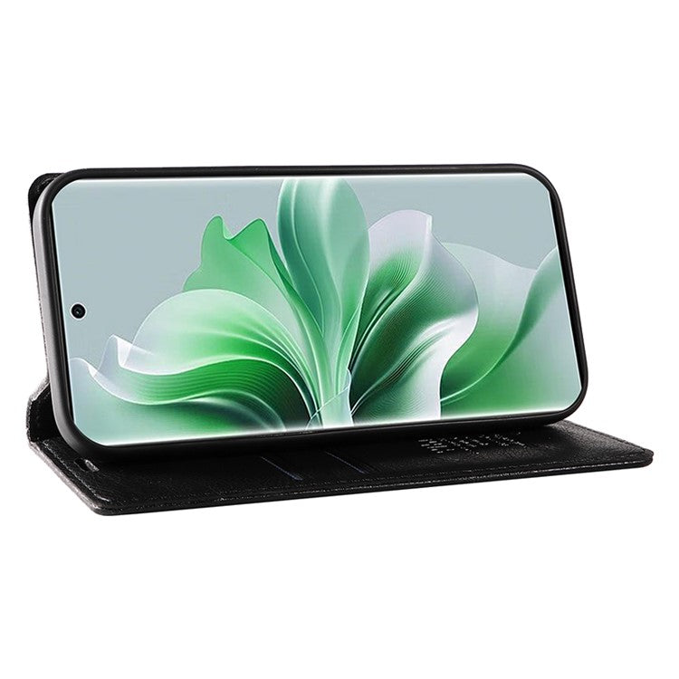 YIKATU YK-006 For Oppo Reno11 Pro 5G (Global) Case Magnetic Auto Closing PU Leather Wallet Phone Cover - Black