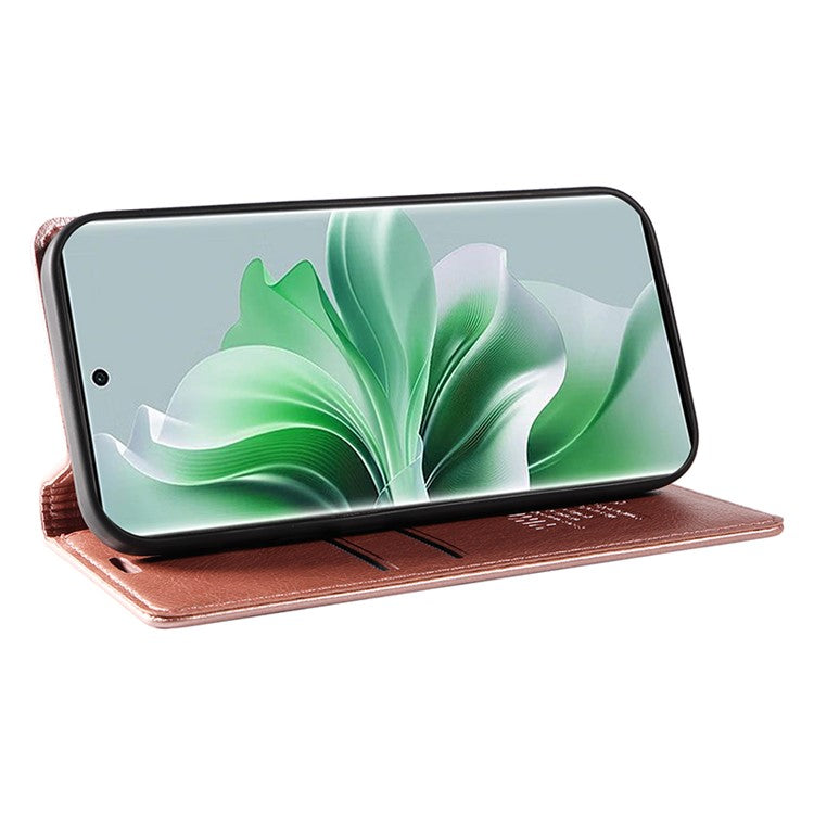 YIKATU YK-006 For Oppo Reno11 Pro 5G (Global) Case Magnetic Auto Closing PU Leather Wallet Phone Cover - Rose Gold