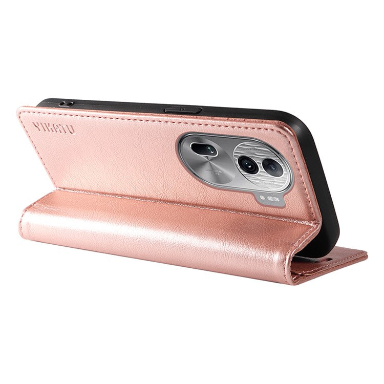 YIKATU YK-006 For Oppo Reno11 Pro 5G (Global) Case Magnetic Auto Closing PU Leather Wallet Phone Cover - Rose Gold