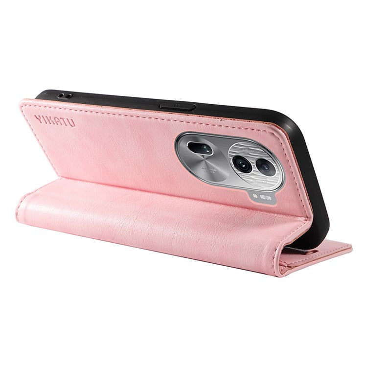 YIKATU YK-006 For Oppo Reno11 Pro 5G (Global) Case Magnetic Auto Closing PU Leather Wallet Phone Cover - Pink