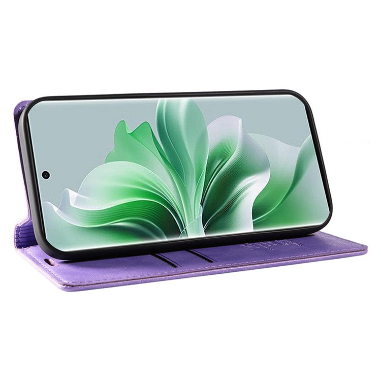 YIKATU YK-006 For Oppo Reno11 Pro 5G (Global) Case Magnetic Auto Closing PU Leather Wallet Phone Cover - Purple