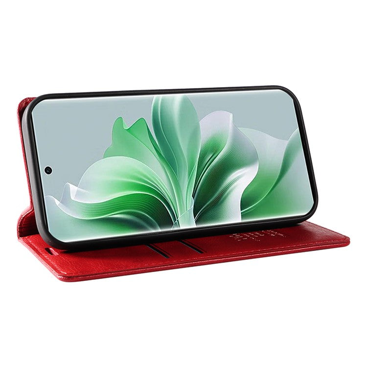 YIKATU YK-006 For Oppo Reno11 Pro 5G (Global) Case Magnetic Auto Closing PU Leather Wallet Phone Cover - Red