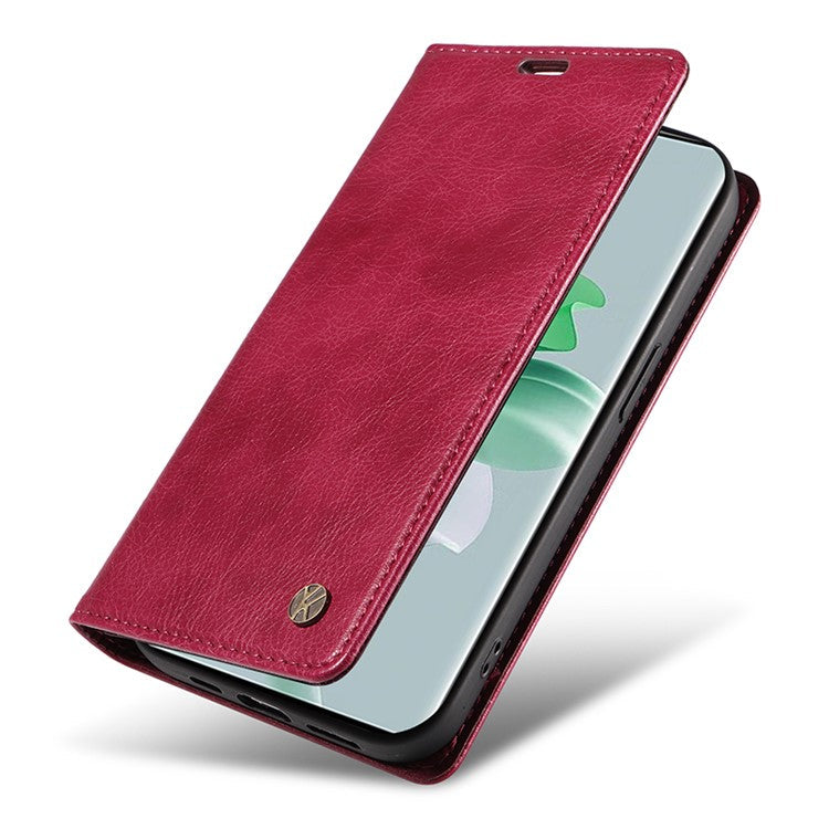 YIKATU YK-006 For Oppo Reno11 Pro 5G (Global) Case Magnetic Auto Closing PU Leather Wallet Phone Cover - Wine Red