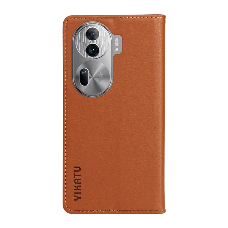 YIKATU YK-001 For Oppo Reno11 Pro 5G (Global) Wallet Case Flip Leather Cover Folding Stand - Brown