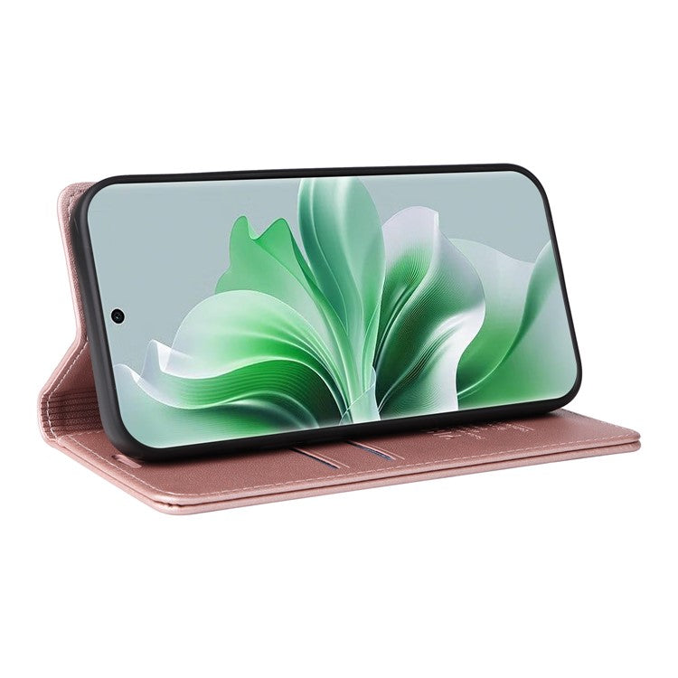 YIKATU YK-001 For Oppo Reno11 Pro 5G (Global) Wallet Case Flip Leather Cover Folding Stand - Rose Gold