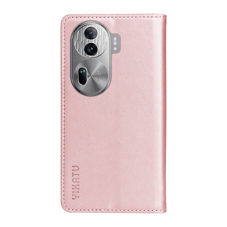 YIKATU YK-001 For Oppo Reno11 Pro 5G (Global) Wallet Case Flip Leather Cover Folding Stand - Rose Gold