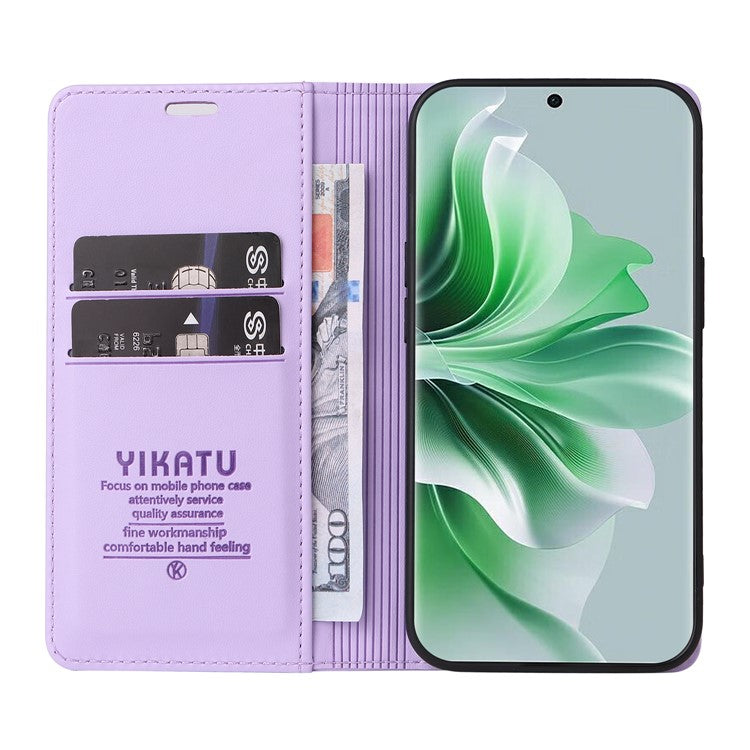 YIKATU YK-001 For Oppo Reno11 Pro 5G (Global) Wallet Case Flip Leather Cover Folding Stand - Light Purple