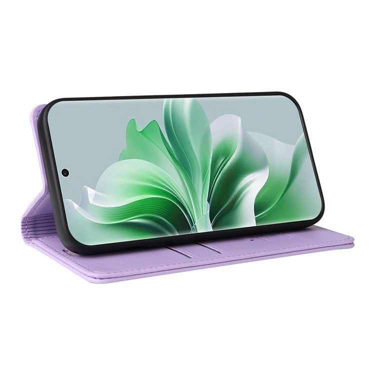 YIKATU YK-001 For Oppo Reno11 Pro 5G (Global) Wallet Case Flip Leather Cover Folding Stand - Light Purple