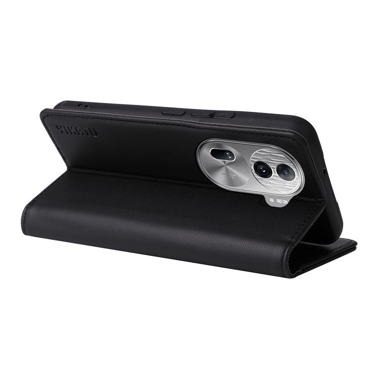 YIKATU YK-001 For Oppo Reno11 Pro 5G (Global) Wallet Case Flip Leather Cover Folding Stand - Black