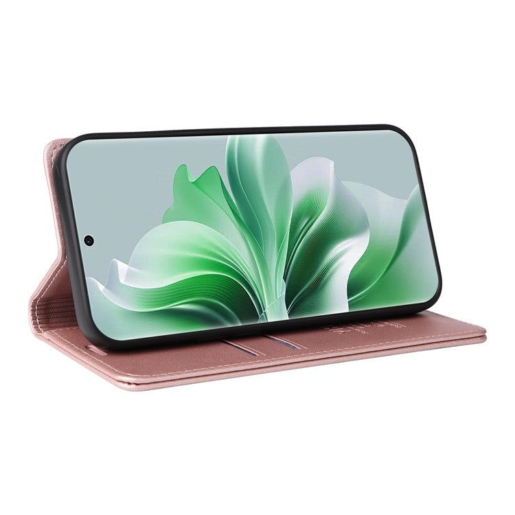 YIKATU YK-001 For Oppo Reno11 5G (Global) Leather Case Wallet Cover Magnetic Closing - Rose Gold
