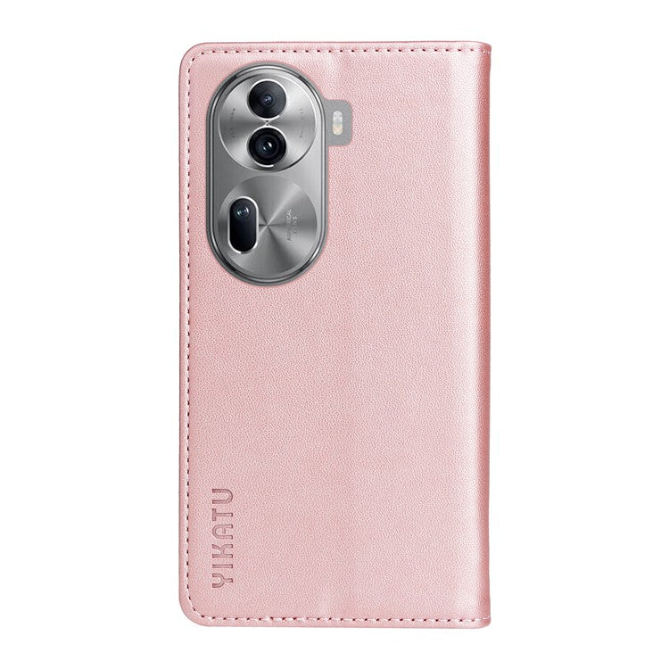YIKATU YK-001 For Oppo Reno11 5G (Global) Leather Case Wallet Cover Magnetic Closing - Rose Gold