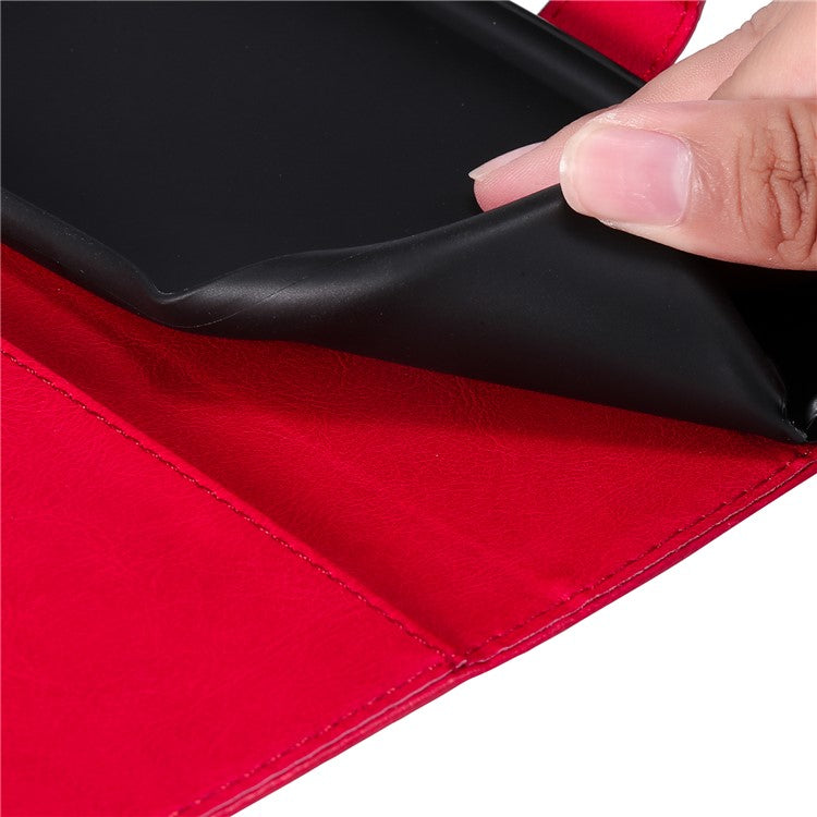 KT Leather Series-2 for vivo Y17s 4G Case Anti-drop Solid Color Stand Phone Protector - Red