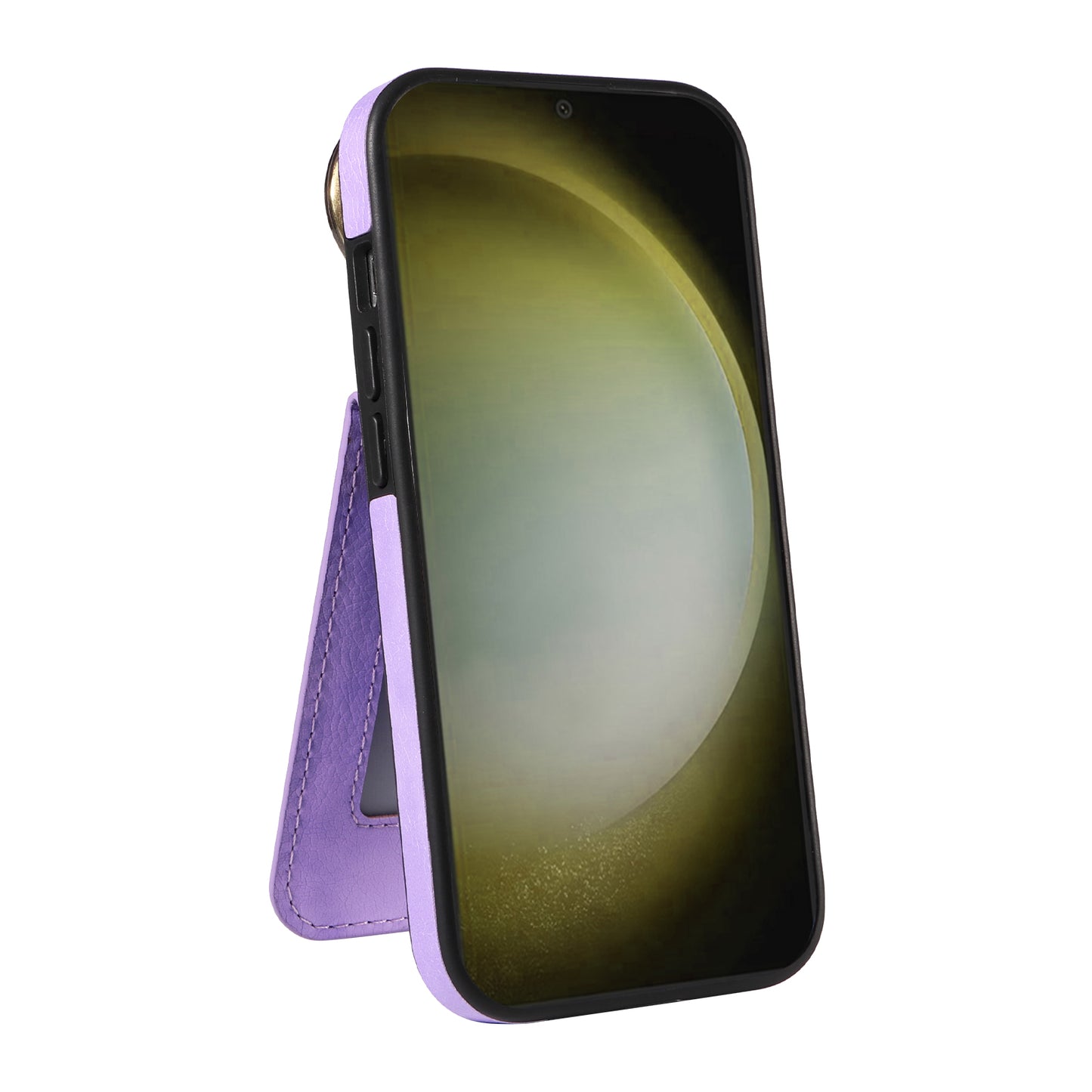 004 PU Leather+TPU Cover for Samsung Galaxy S24+ Case Vertical Flip Litchi Texture Phone Cover - Light Purple