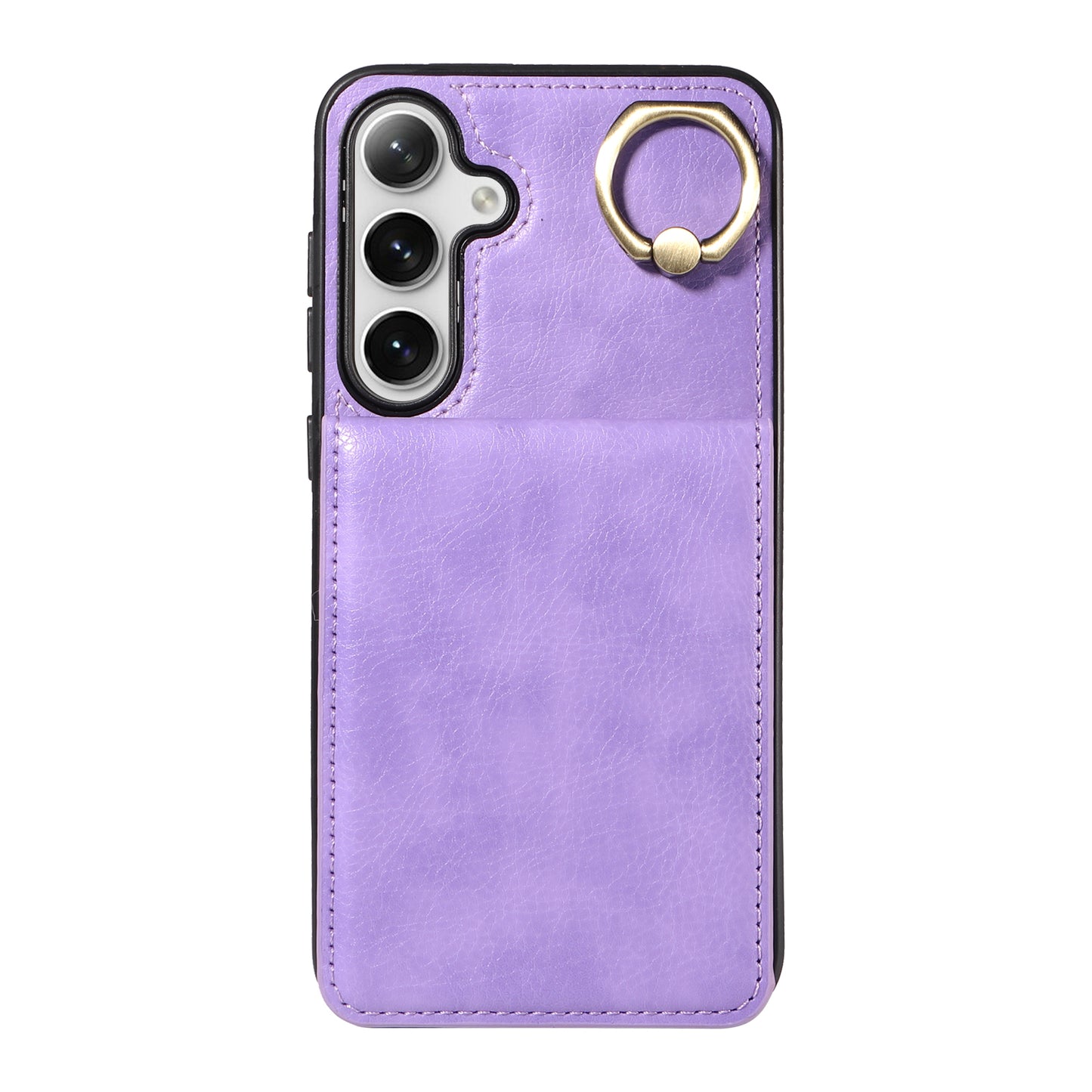 004 PU Leather+TPU Cover for Samsung Galaxy S24+ Case Vertical Flip Litchi Texture Phone Cover - Light Purple