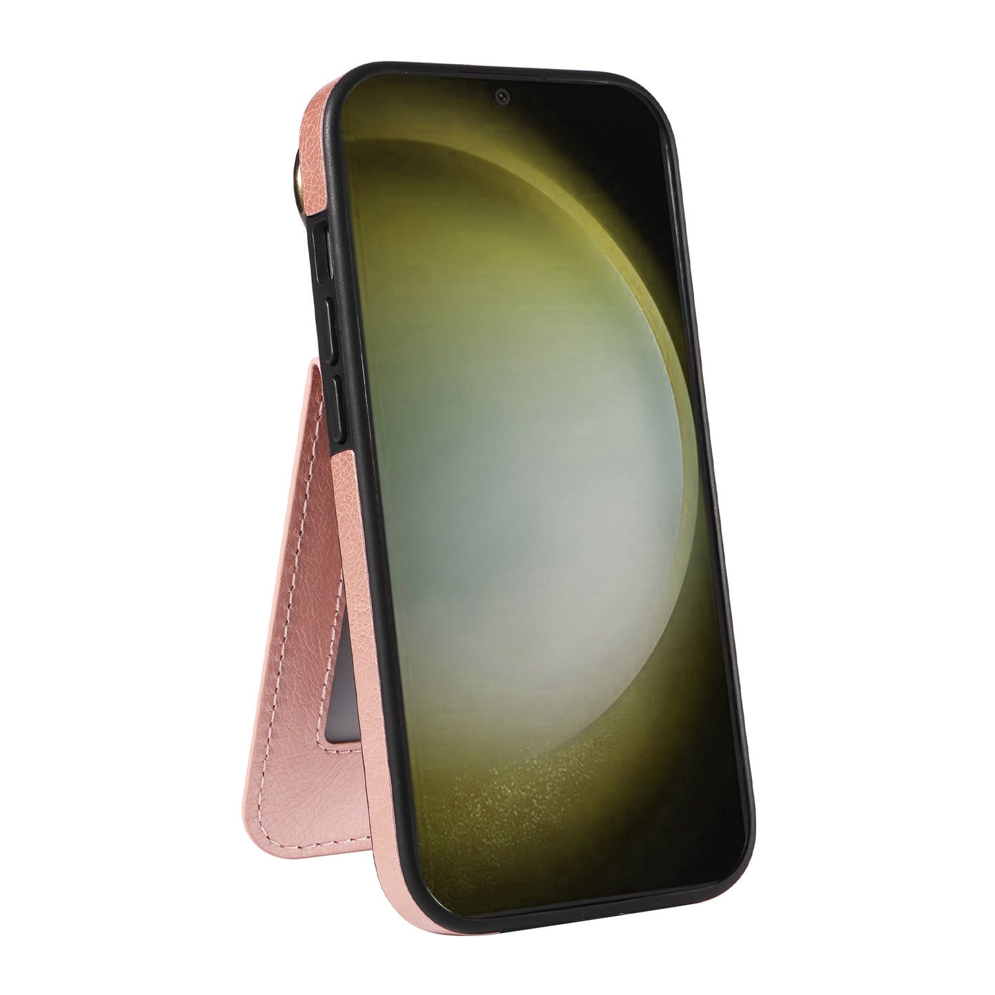 004 PU Leather+TPU Cover for Samsung Galaxy S24+ Case Vertical Flip Litchi Texture Phone Cover - Rose Gold