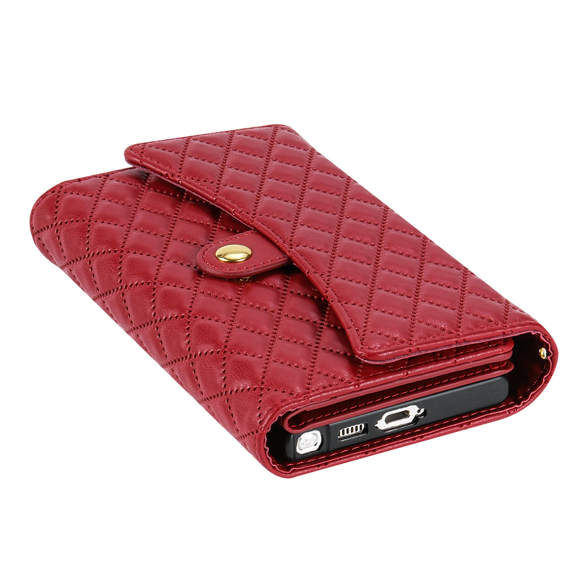 BKS-002 For Samsung Galaxy S24 Ultra Wallet Case 7 Card Slots Leather Shockproof Phone Cover - Red