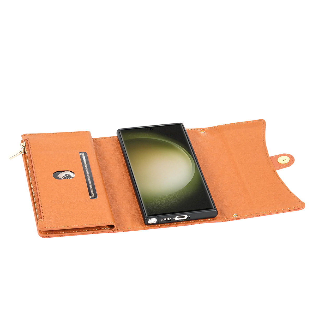BKS-002 For Samsung Galaxy S24 Ultra Wallet Case 7 Card Slots Leather Shockproof Phone Cover - Brown