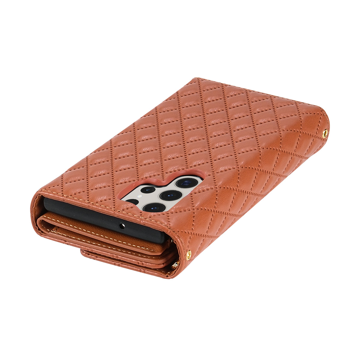 BKS-002 For Samsung Galaxy S24 Ultra Wallet Case 7 Card Slots Leather Shockproof Phone Cover - Brown