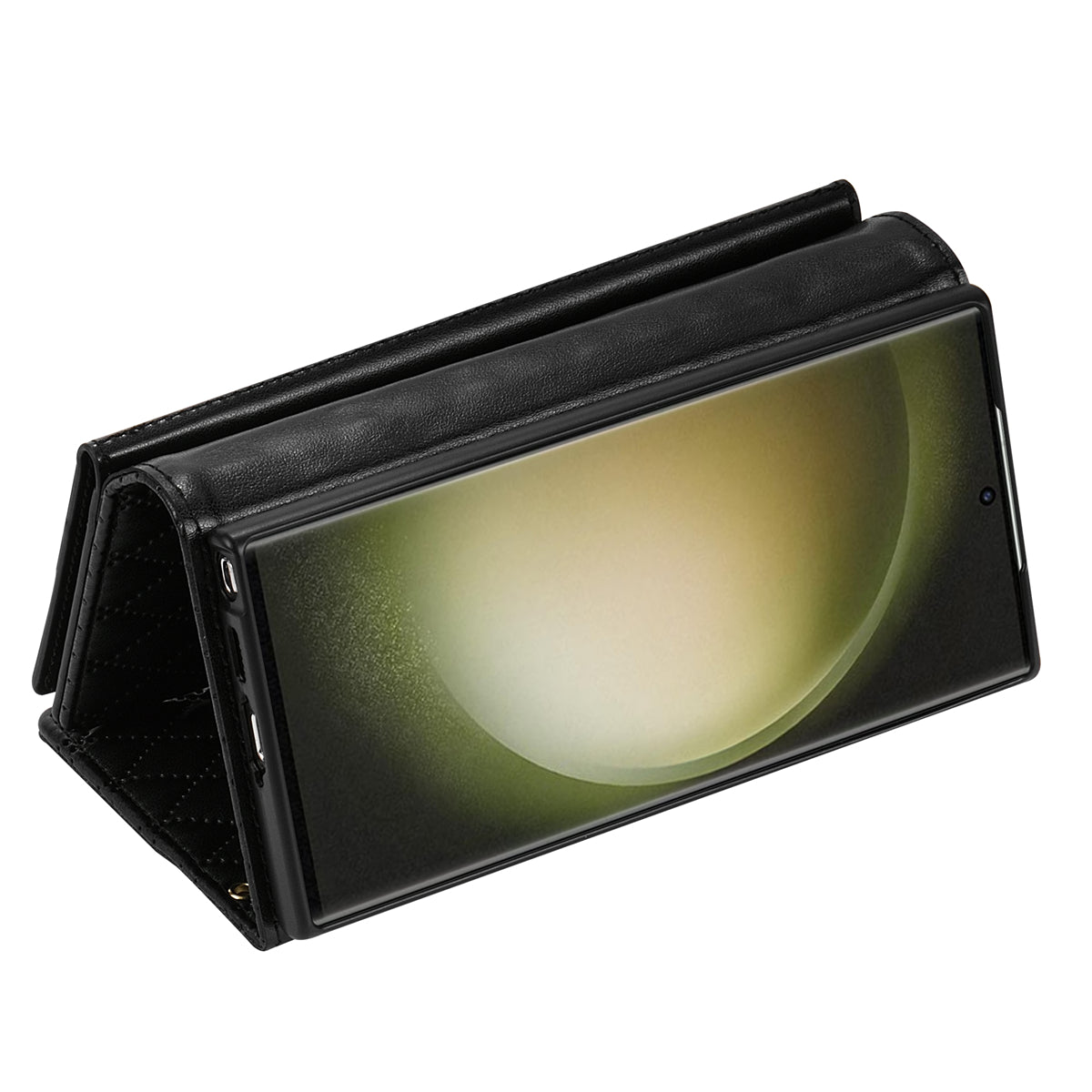 BKS-002 For Samsung Galaxy S24 Ultra Wallet Case 7 Card Slots Leather Shockproof Phone Cover - Black