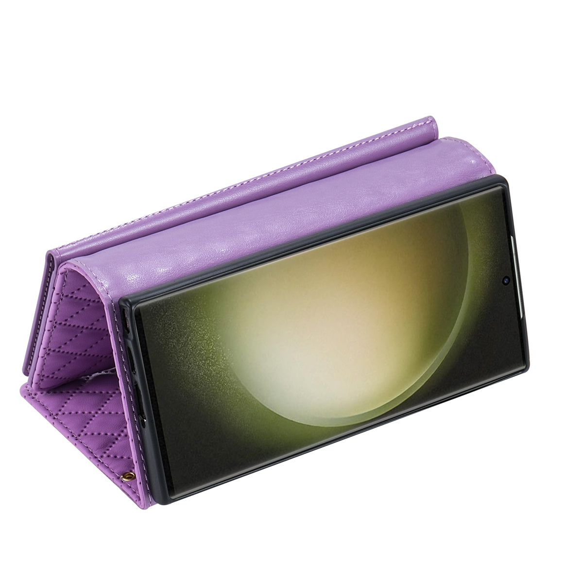 BKS-002 For Samsung Galaxy S24 Ultra Wallet Case 7 Card Slots Leather Shockproof Phone Cover - Purple