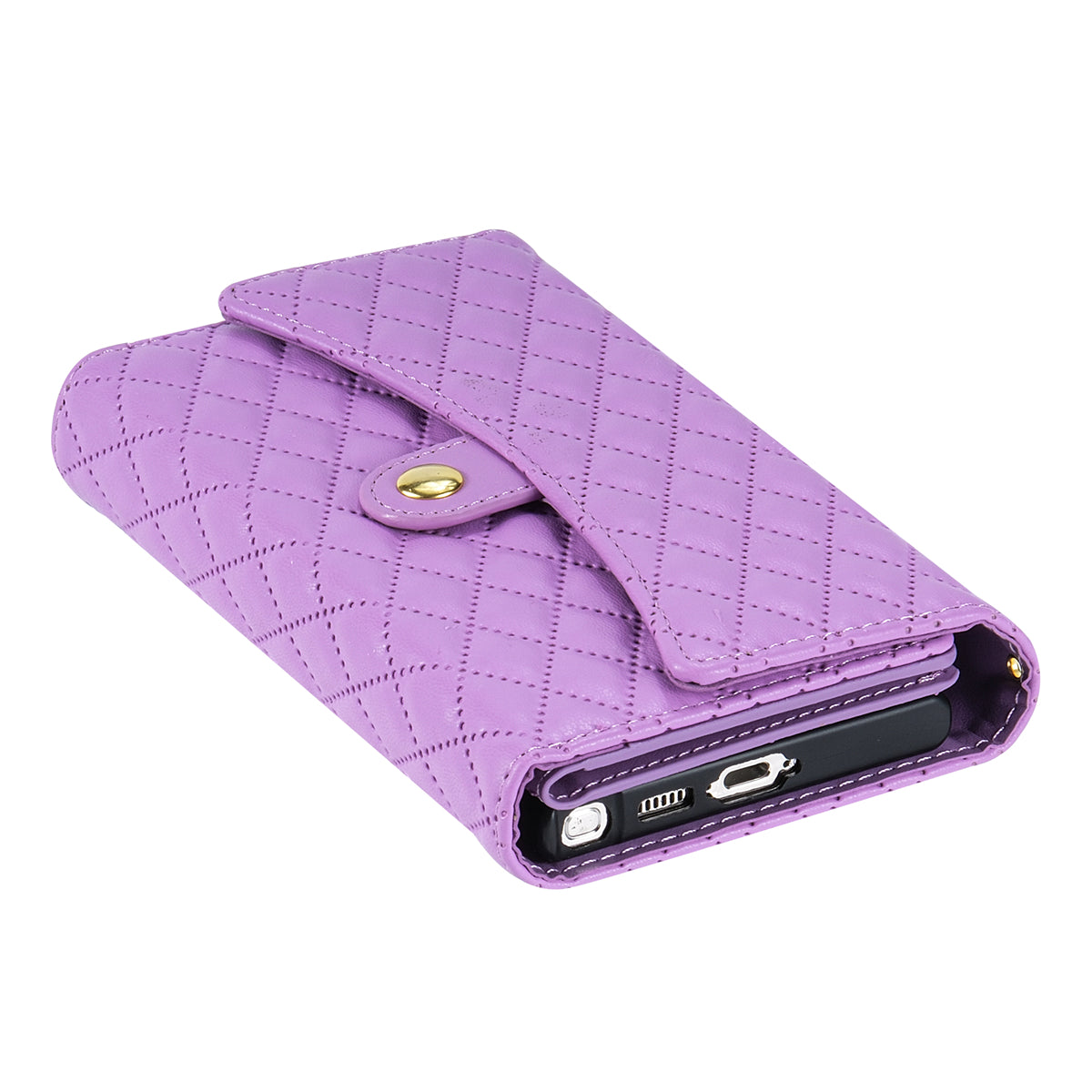 BKS-002 For Samsung Galaxy S24 Ultra Wallet Case 7 Card Slots Leather Shockproof Phone Cover - Purple