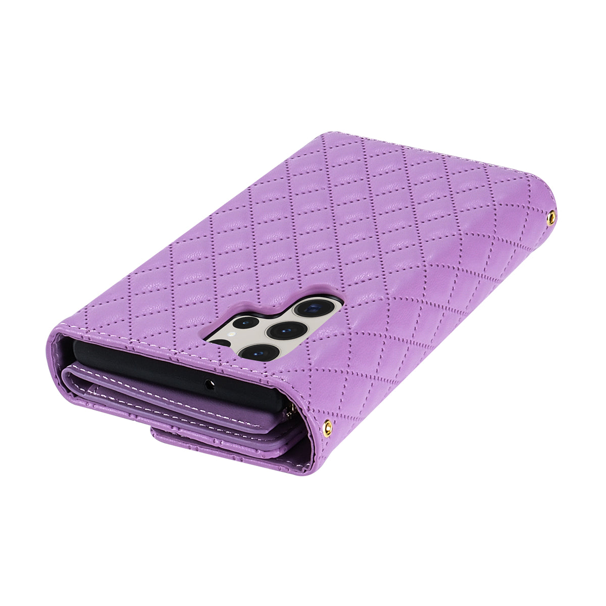 BKS-002 For Samsung Galaxy S24 Ultra Wallet Case 7 Card Slots Leather Shockproof Phone Cover - Purple