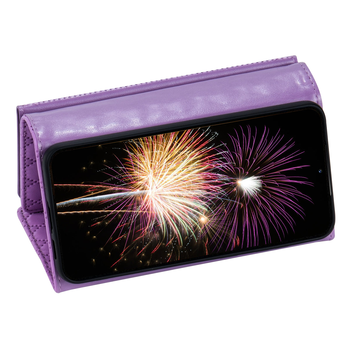 BKS-002 For Samsung Galaxy S24 Leather Flip Case Phone Cover Card Slots Zipper Pocket - Purple