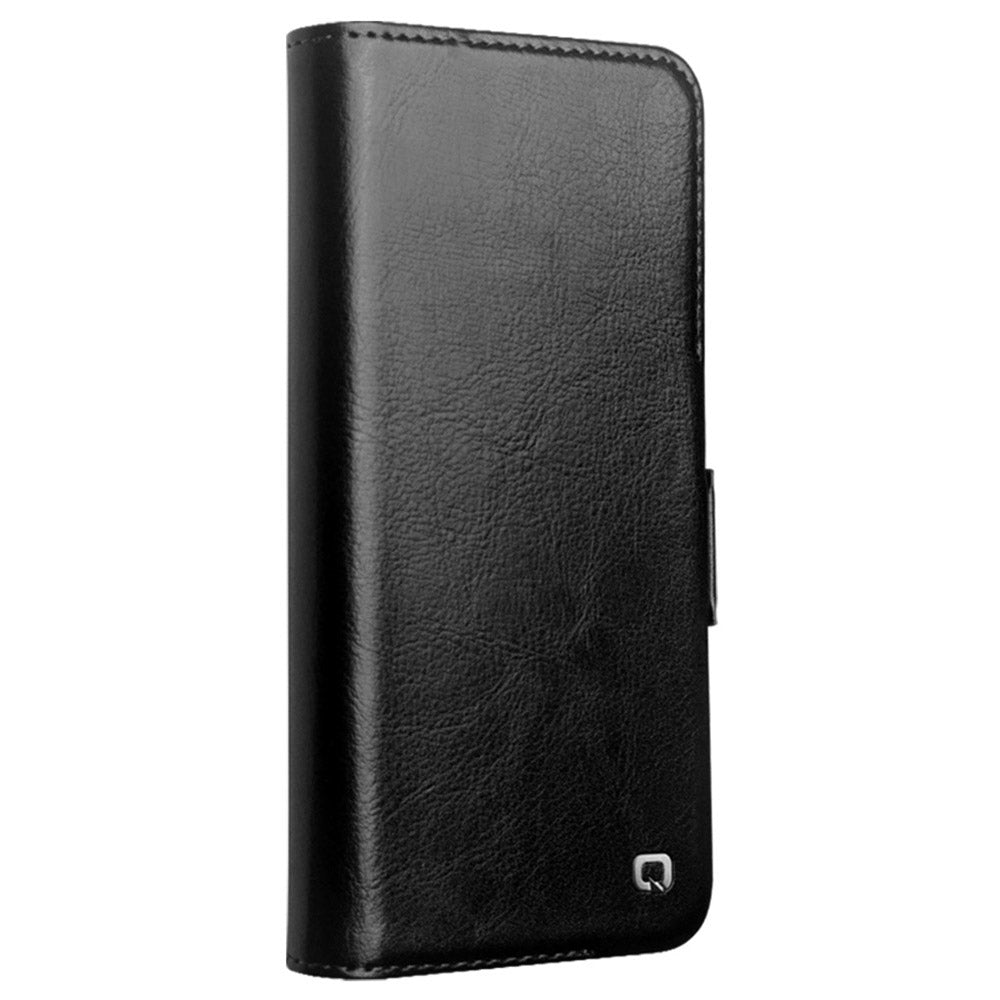 QIALINO For Samsung Galaxy S24 Phone Case Protective Genuine Cow Leather Cover - Black