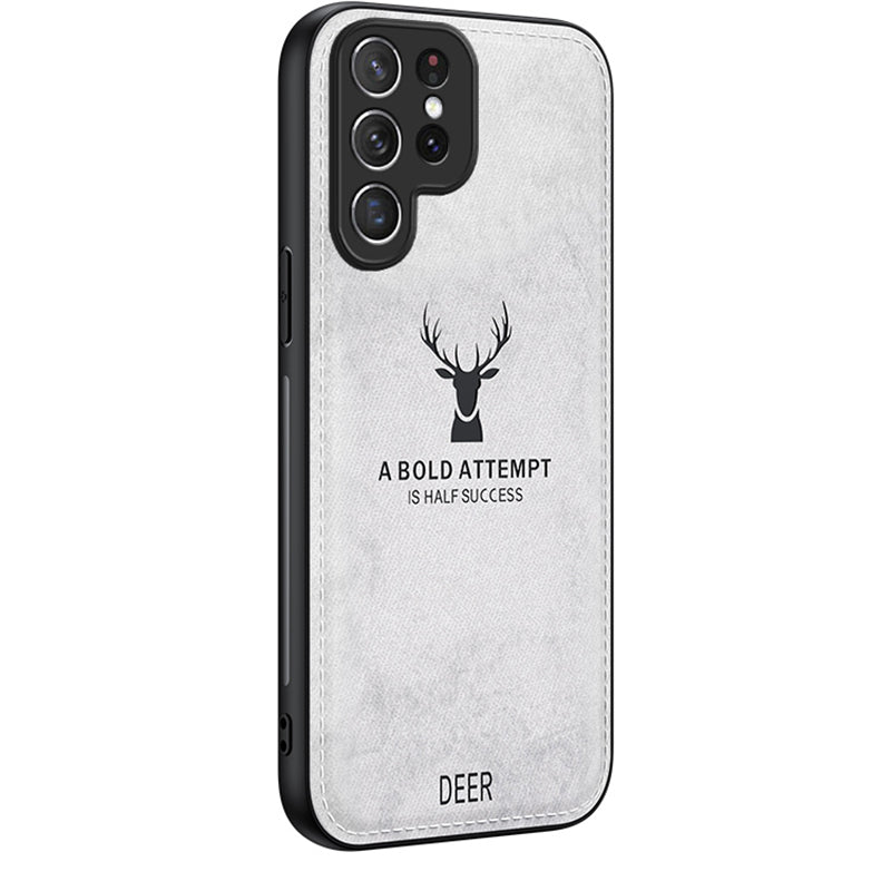 For Samsung Galaxy S24 Ultra Case Deer Pattern Protective Phone Case - Grey