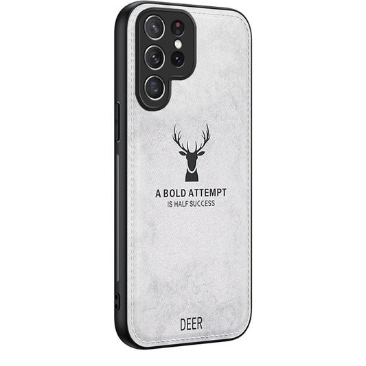 For Samsung Galaxy S24 Ultra Case Deer Pattern Protective Phone Case - Grey
