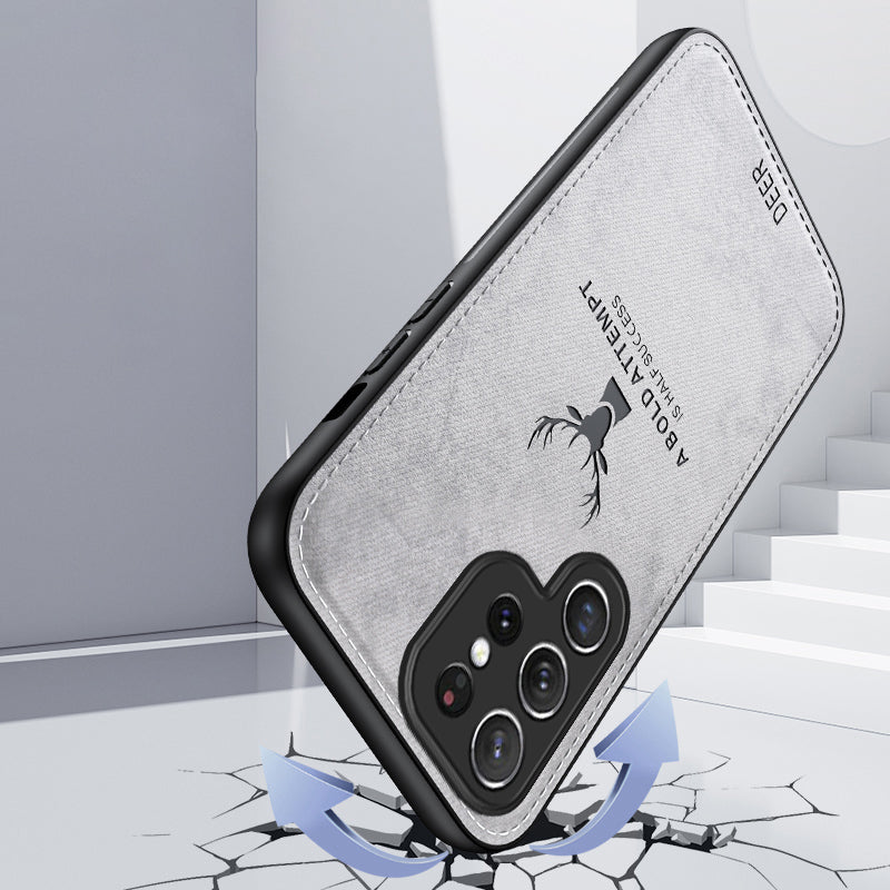 For Samsung Galaxy S24 Ultra Case Deer Pattern Protective Phone Case - Grey