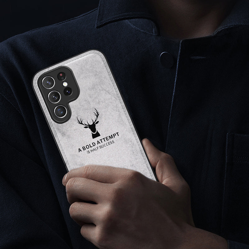For Samsung Galaxy S24 Ultra Case Deer Pattern Protective Phone Case - Grey