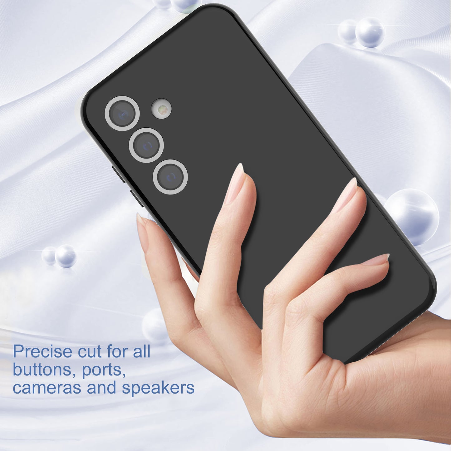GW03 For Samsung Galaxy S24+ Case Rubberized TPU + PC Phone Back Cover - Black