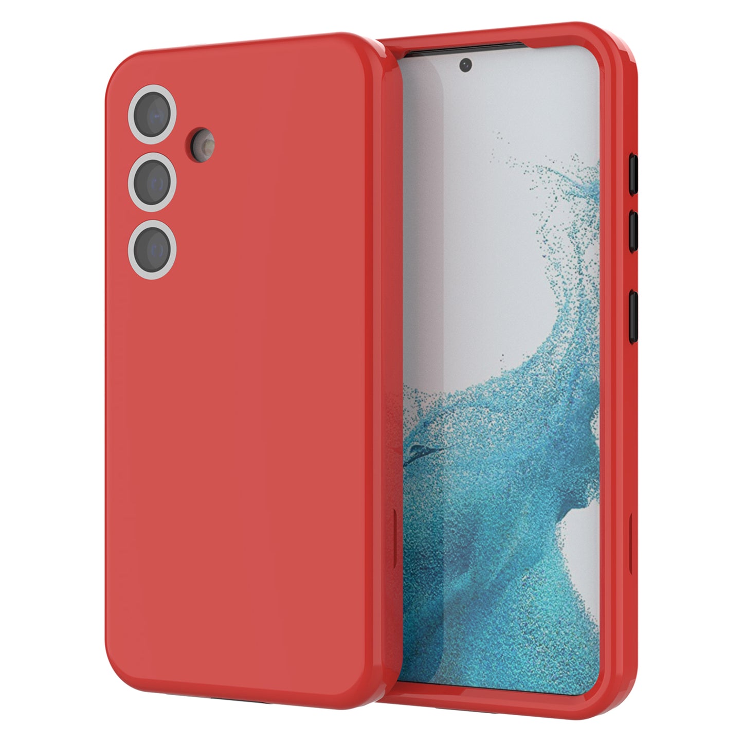 GW03 For Samsung Galaxy S24+ Case Rubberized TPU + PC Phone Back Cover - Red