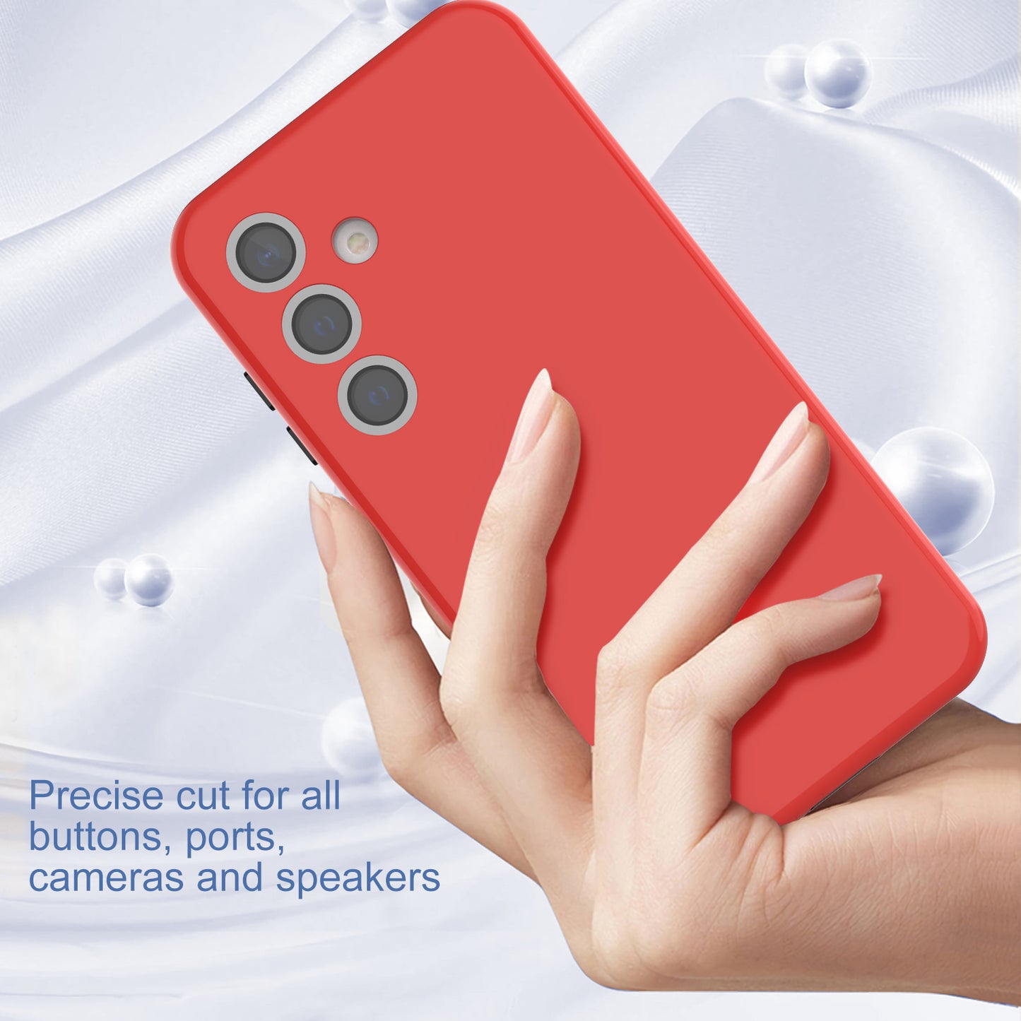 GW03 For Samsung Galaxy S24+ Case Rubberized TPU + PC Phone Back Cover - Red