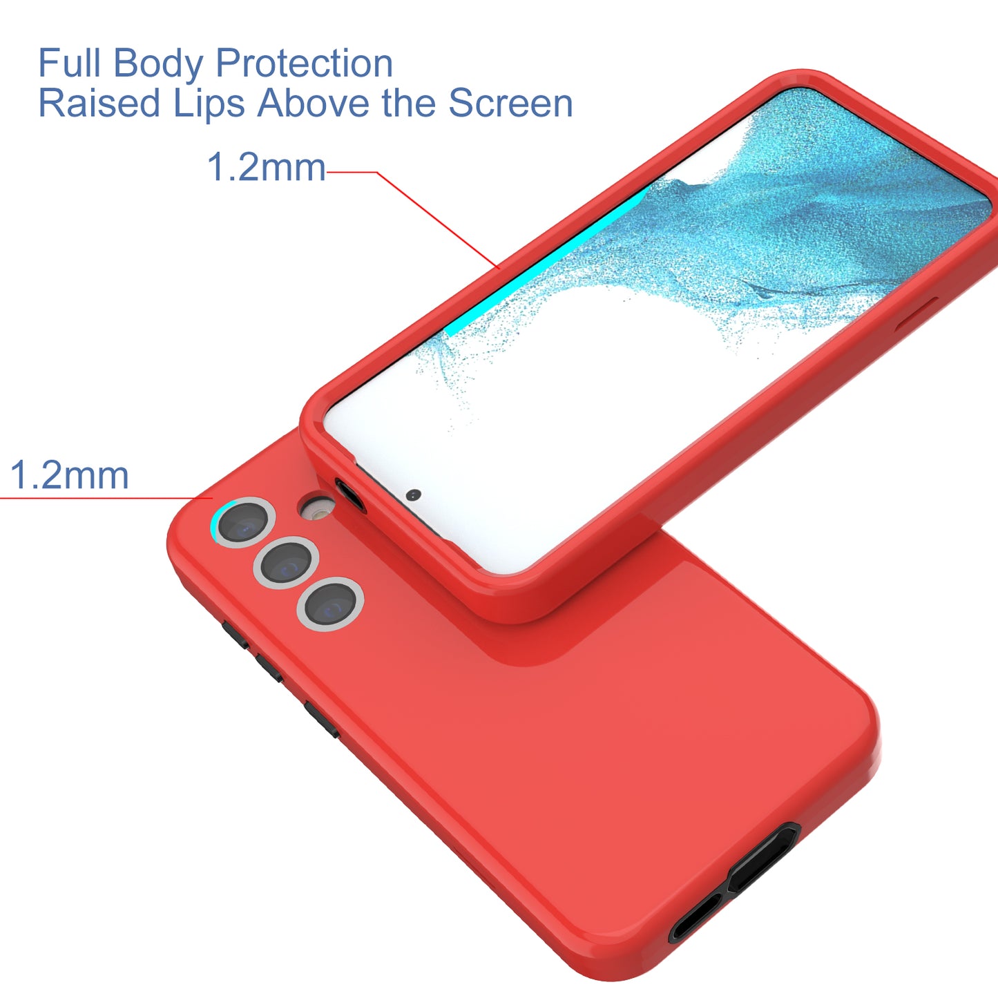 GW03 For Samsung Galaxy S24+ Case Rubberized TPU + PC Phone Back Cover - Red