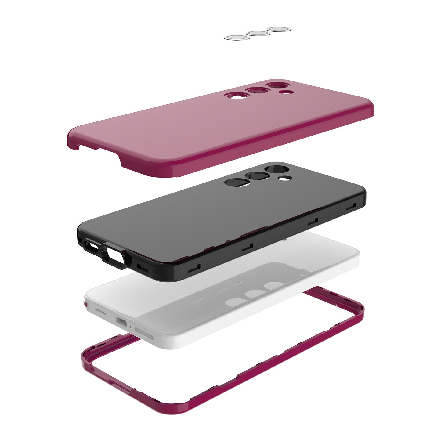 GW03 For Samsung Galaxy S24+ Case Rubberized TPU + PC Phone Back Cover - Dark Purple