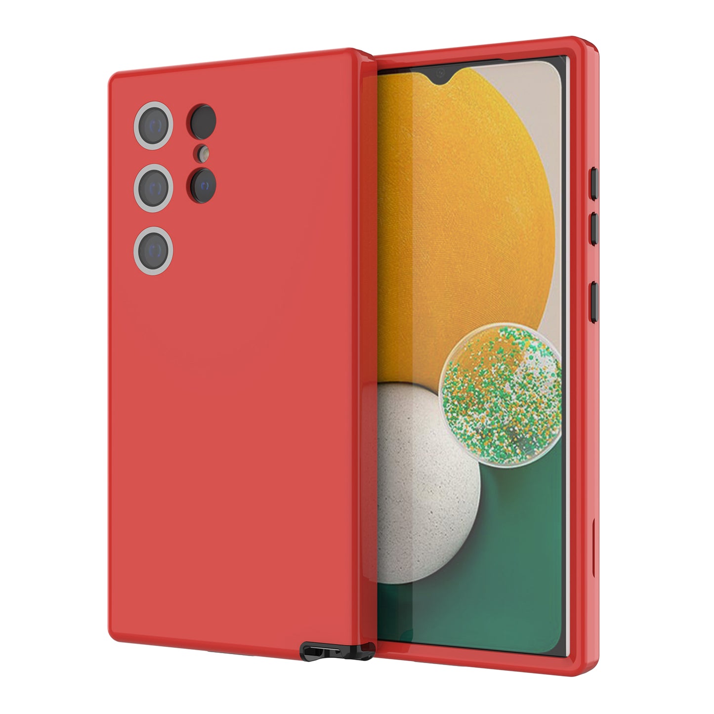 GW03 For Samsung Galaxy S24 Ultra Cell Phone Case Anti-fingerprint Rubberized TPU + PC Cover - Red