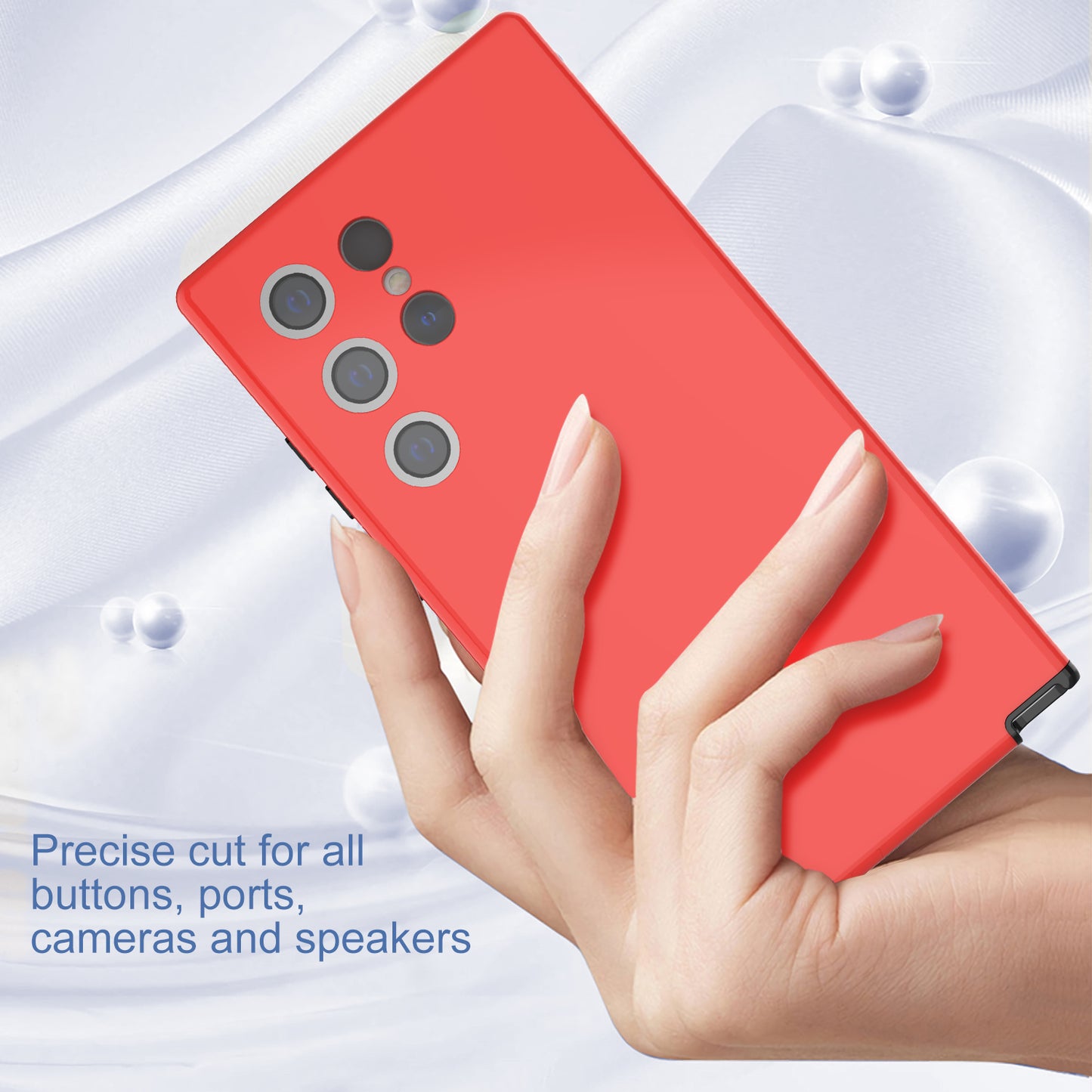 GW03 For Samsung Galaxy S24 Ultra Cell Phone Case Anti-fingerprint Rubberized TPU + PC Cover - Red