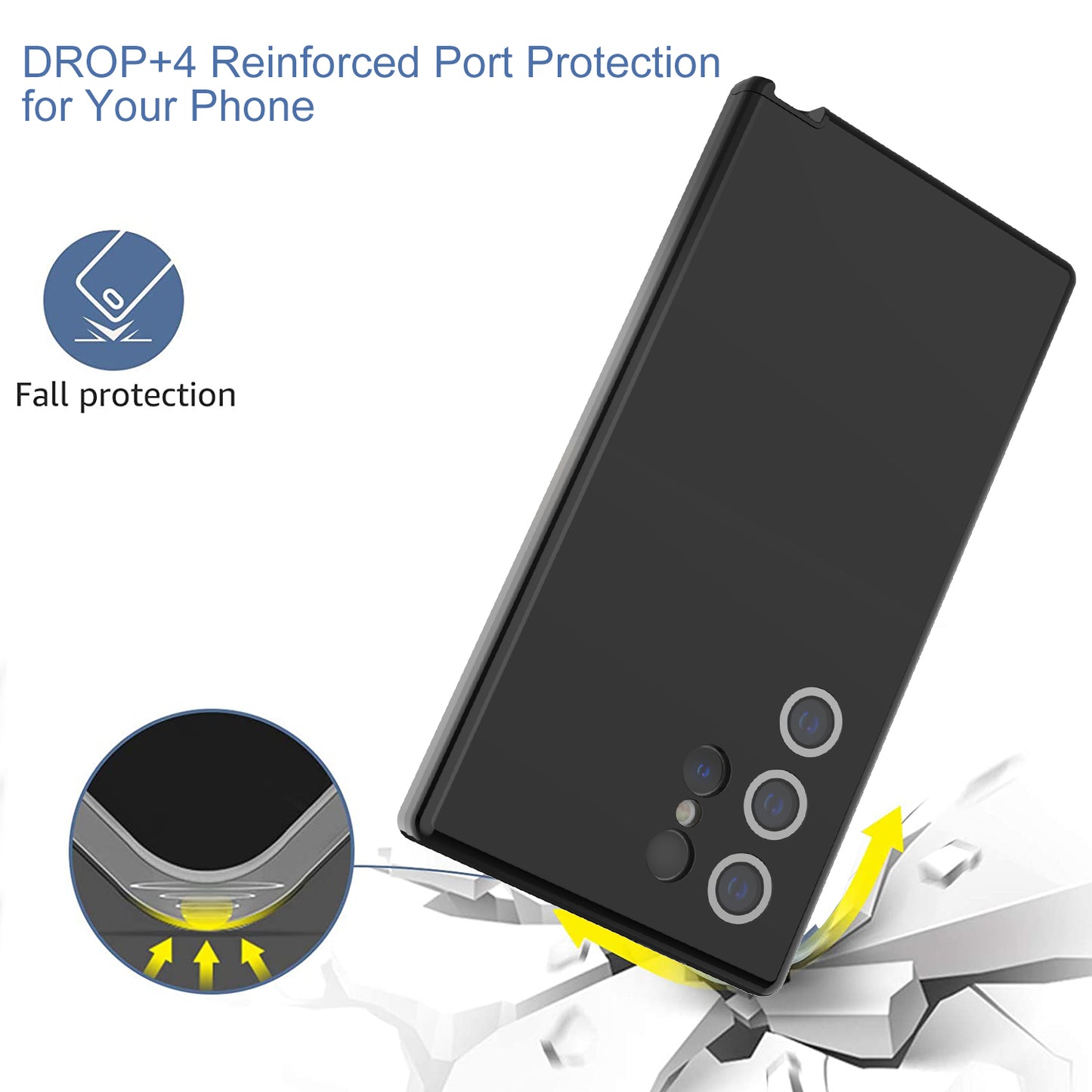 GW03 For Samsung Galaxy S24 Ultra Cell Phone Case Anti-fingerprint Rubberized TPU + PC Cover - Black